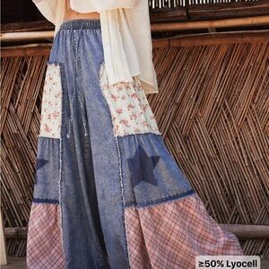 Bohemian Patchwork Maxi wide leg pants